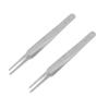 2 Pack Ultra-Fine High Precision Stainless Steel Tweezers Thick Tip Curved Head Flat Head Tweezers Straight Tweezers Electronic Repair Clips (silvery,ST-13(120mm)) view 1
