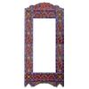 Red & Blue Moroccan frame for mirror, 61"x24"Full length Floor mirror frame, Farmhouse vertical mirror, handpainted Bathroom Mirror frame, Hanging wall art wooden frame, (Glass not included) view 1
