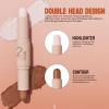 2 In 1 Double Head Highlighter Stick Contouring Stick Multifunctional Makeup Sticks Contouring Pen For Face Brightens view 3