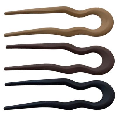 3Pcs French Twist Hair Pin 3 Color 4.7in Hair Fork U-shaped Minimalist Hairpin Decorative French Pin for Hair Bun, Hairstyling & More, Gifts for Women