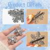 12 Pcs Snowflake Hair Clips - Rhinestone Pearl Accessories, Christmas Sparkly Pins, Cute Small Silver Metal Barrettes for Women Girls view 3
