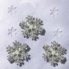 12 Pcs Snowflake Hair Clips - Rhinestone Pearl Accessories, Christmas Sparkly Pins, Cute Small Silver Metal Barrettes for Women Girls view 4