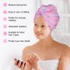 Basumee Microfiber Hair Towel Wrap for Kids 2 Pack Rapid Drying Hair Towel with Button Hair Turbans for Wet Hair Wraps Head Towel Wrap for Women and Girls, Light Pink view 4