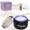 Nose Wax Kit, Mini Wax Warmer for Eyebrow Ear Hair Removal, Waxing Kit for Women Men with 100g Beads, 10 Applicators, 10 Nose Sticks, Portable at Home Waxer Melter Machine Kit for Face Waxing - Black view 1