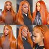 Burnt Orange Bundles Human Hair Color 350 Straight Bundles Double Weft Brazilian Ginger Hair Extensions for Black Woman (24 26 28 inch,3 Bundles) view 2
