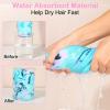 Basumee Microfiber Hair Towel Wrap for Kids 2 Pack Rapid Drying Hair Towel with Button Hair Turbans for Wet Hair Wraps Head Towel Wrap for Women and Girls, Blue view 2