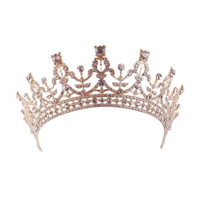 TRUSTTWO Mahkota Kristal Dan Tiara Dengan Sisir Untuk Wanita Pengantin Wanita Aksesoris Rambut Pernikahan Mahkota Pengantin Tiara Pernikahan Tiara Wanita The New(Gold-03)