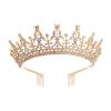 TRUSTTWO Mahkota Kristal Dan Tiara Dengan Sisir Untuk Wanita Pengantin Wanita Aksesoris Rambut Pernikahan Mahkota Pengantin Tiara Pernikahan Tiara Wanita The New(Gold-03) view 2