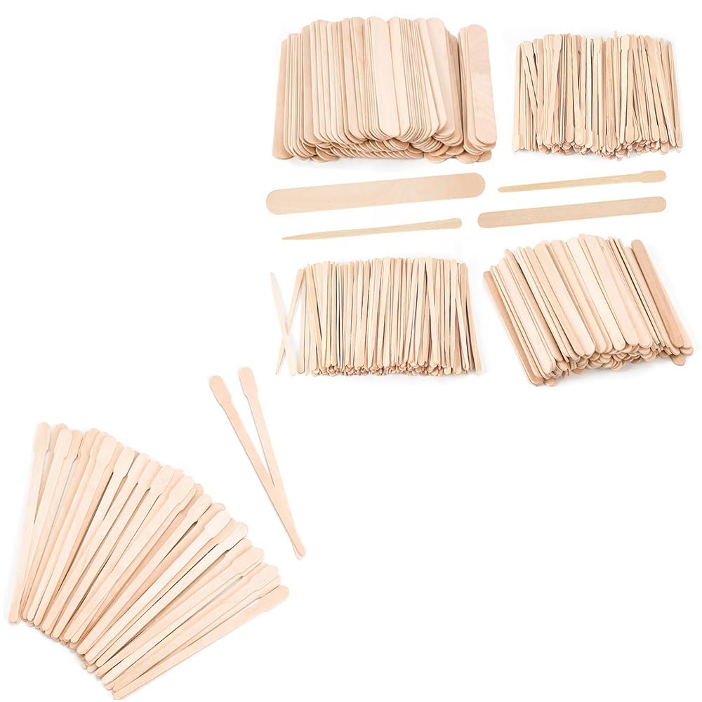1000Pcs 4 Style Assorted Waxing Sticks and 1200Pcs Eyebrow Wax Sticks