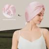 100% Mulberry Silk Bonnet for Sleeping Women, 22 Momme Grade-6A Double Layer Silk Hair Wrap With Elastic Band Stay On Head All Night(1PCS,Pink) view 4