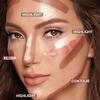 3-in-1 Blendable Trio 3D Blush Trio Palette Contour Highlight Blush Makeup Palette Cream Bronzer Silky Smooth Powder Blush Shimmer Highlighter Makeup Powder Pink Brown Eyeshadow Palette view 3