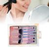 10Pcs Mini Makeup Brush Set, Soft Fiber Lightweight Portable Cosmetic Brushes Kit for Convenient Travel with Rubber Handle, Aluminum Tube view 3