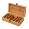 Wooden Essential Oil Box - 25 Slots, Bamboo Storage Case for 5ml 10ml 15ml Bottles, Weight & Compact, Perfect Gift for Essential Oil Lovers - 25 Grids view 1
