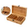 Wooden Essential Oil Box - 25 Slots, Bamboo Storage Case for 5ml 10ml 15ml Bottles, Weight & Compact, Perfect Gift for Essential Oil Lovers - 25 Grids view 2