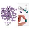 100Pcs Sanding Bands Nail Drill Bit Set - Professional Coarse Fine Grit Polish Removal Manicure Tool - 80 120 180 Mesh File Art Count - Acrylic r Cuticle Ca - 80 Purple view 2