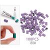 100Pcs Sanding Bands Nail Drill Bit Set - Professional Coarse Fine Grit Polish Removal Manicure Tool - 80 120 180 Mesh File Art Count - Acrylic r Cuticle Ca - 80 Purple view 3