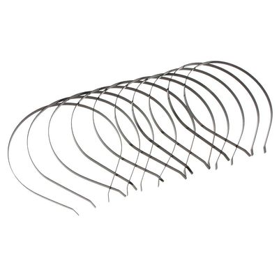 10pcs Textured Grip Metal Hair Loop Bands, Expandable DIY Hair Hoop Craft Supplies for Cat Ear Headband, Women's Hair Accessories - as described, Black