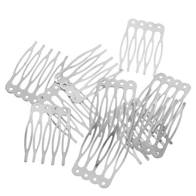 10 Pack Vintage Metal Hair Combs 5/10 Teeth DIY Wedding Bridal Hair Accessories Chinese Sliver Golden Bronze - Multipurpose Hair Clip for Thick Hair & Thin - 2.7cm 5 Teeth, Silver