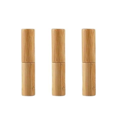 10 Pieces Empty Bamboo Lipstick Tubes,Wooden Bamboo Lipstick Tubes,Lip Balm Tubes,Balm Gloss Tubes Containers,Refillable Balm Lip Gloss Tube Holder Container,for DIY Makeup Cosmetic Travel Everyday