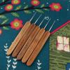 5Pcs Hair Crochet Hook Set - Natural Bamboo, 0.75mm Hooks - Time-Saving Dreadlock Fixing - for Hair Weaving and Extension Tools - 0.5mm, As Pictures Shown view 2