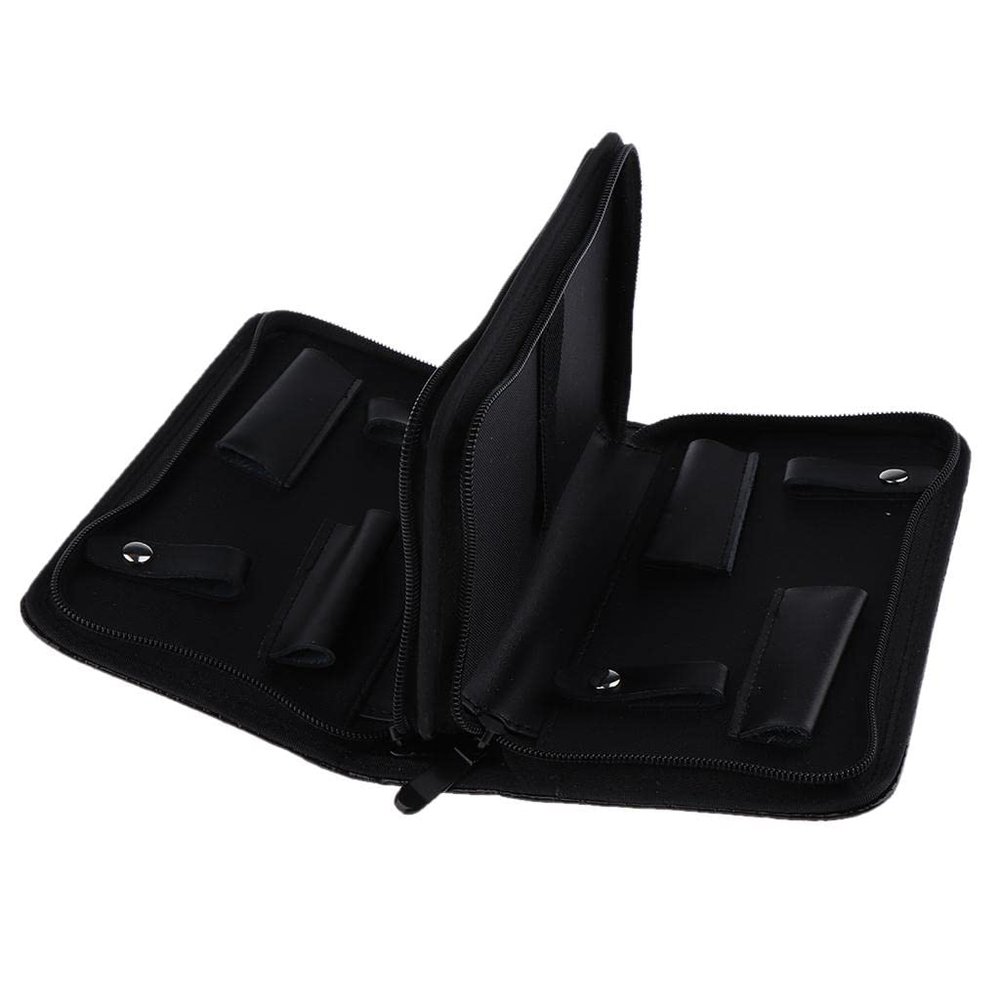 Hairdresser Scissors Scissors Case Classic Simple Style Capacity - Black | Pretty & Fashionable Design Bag for Hair Stylist | High-Resilience PU Leather - Black