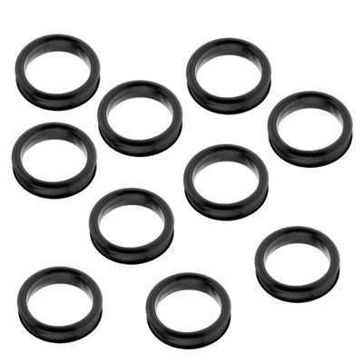 10 Soft Rubber Thumb Rings, Grooming Scissors Inserts - Black - Blisters & Callouses - Custom Fit - Long Lasting - Fits Most Shears - Balck