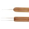 2 Pieces Bamboo Weaving Crochet Needles - Professional Hair Extension Tool for Braiding, Weaving, and Dreadlocks - Micro Hook for Wigs and Hair Repair Kit - 0.75+0.5mm view 2
