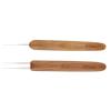 2 Pieces Bamboo Weaving Crochet Needles - Professional Hair Extension Tool for Braiding, Weaving, and Dreadlocks - Micro Hook for Wigs and Hair Repair Kit - 0.75+0.5mm view 3