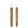 2 Pieces Bamboo Weaving Crochet Needles - Professional Hair Extension Tool for Braiding, Weaving, and Dreadlocks - Micro Hook for Wigs and Hair Repair Kit - 0.75+0.5mm view 4