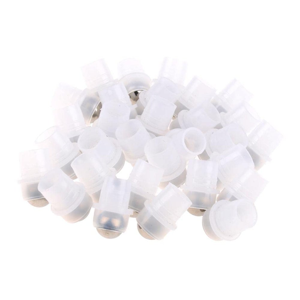 30pcs Refillable Essential Oil Roller Ball Tops for 15ml and 5ml Bottles - Smooth Gliding Application, Stainless Steel and Plastic - Perfect for Aromatherapy - 11mm