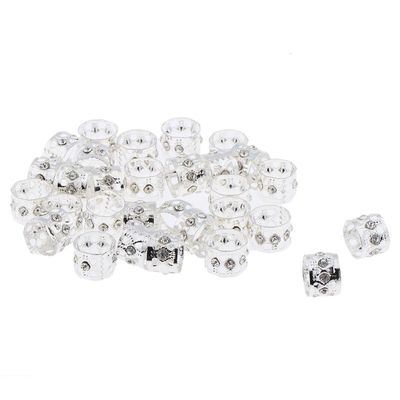 30 Piece Hair Jewelry Circles Beads Hair Extension Dreadlocks for Bold Exotic Hairstyle, Twisted Braids, and Beauty Hair Salon - Trendy Crystal Metal Cuffs - - Silver