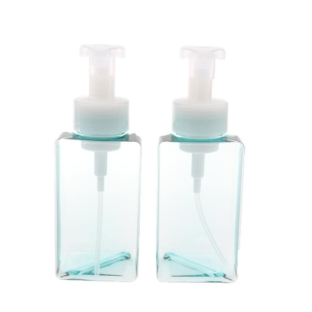 2X Refills Foam Soap Dispensers: Easy Refill, Comfortable Pump, 450ml Capacity, Great for Kitchen and Bathroom - Blue
