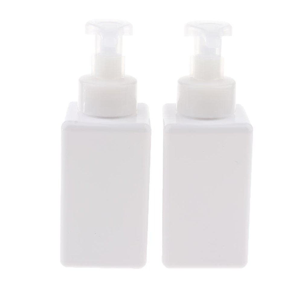 2X Refills Foam Soap Dispensers: Easy Refill, Comfortable Pump, 450ml Capacity, Great for Kitchen and Bathroom - White
