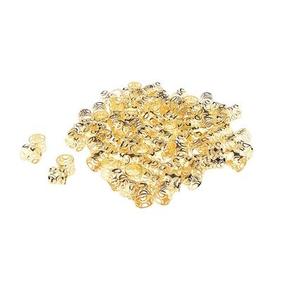 100Pcs Dreadlocks Beads DIY Hair Decoration Rings Hoops, Flexible Metal Braiding Clips for Stylish Hair Jewelry, Salon Stylists, Gifts, 0.47 inch Width, Gold
