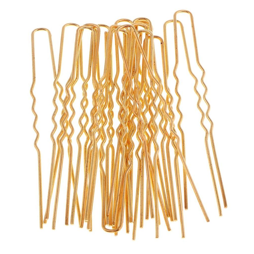 20 Pack Wave U Shaped Hair Pins for Women - Metal Hair Clips for Styling Tools, Bridal Hair Accessories & Hair Salon - weight & Reusable Hairpins - Jewelry - Golden