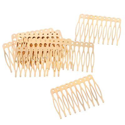 10 Pack Vintage Metal Hair Combs 5/10 Teeth DIY Wedding Bridal Hair Accessories Chinese Sliver Golden Bronze - Multipurpose Hair Clip for Thick Hair & Thin - 5.6cm 5 Teeth, Gold