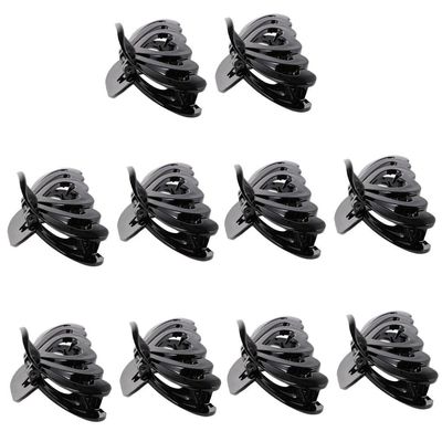 10pcs Hollow Heart Women Plastic Hair Clip Hairpin Claw Clamp Headwear Headpiece - Set of 10 Butterfly Style Hair Claw Clips for Daily Use and Salon, Strong - 3.35 x 1.69inch, Black