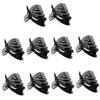 10pcs Hollow Heart Women Plastic Hair Clip Hairpin Claw Clamp Headwear Headpiece - Set of 10 Butterfly Style Hair Claw Clips for Daily Use and Salon, Strong - 3.35 x 1.69inch, Black view 1