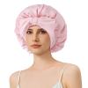100% Mulberry Silk Bonnet for Sleeping for Women, 22 Momme Grade-6A Single-Layer Silk Bonnet Hair Wrap for Curly Hair Sleep Cap with Soft Long Elastic Bands(1PCS,Pink) view 1