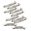 10 Pack Metal French Barrette Hair Clips 4cm & 8cm - DIY Crafts & Hair Accessories - Silver Hair Clips for Bow Making & Office Use - Bulk Pack for Hair - 8cm, silver view 2