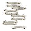 10 Pack Metal French Barrette Hair Clips 4cm & 8cm - DIY Crafts & Hair Accessories - Silver Hair Clips for Bow Making & Office Use - Bulk Pack for Hair - 8cm, silver view 3