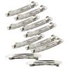 10 Pack Metal French Barrette Hair Clips 4cm & 8cm - DIY Crafts & Hair Accessories - Silver Hair Clips for Bow Making & Office Use - Bulk Pack for Hair - 8cm, silver view 4