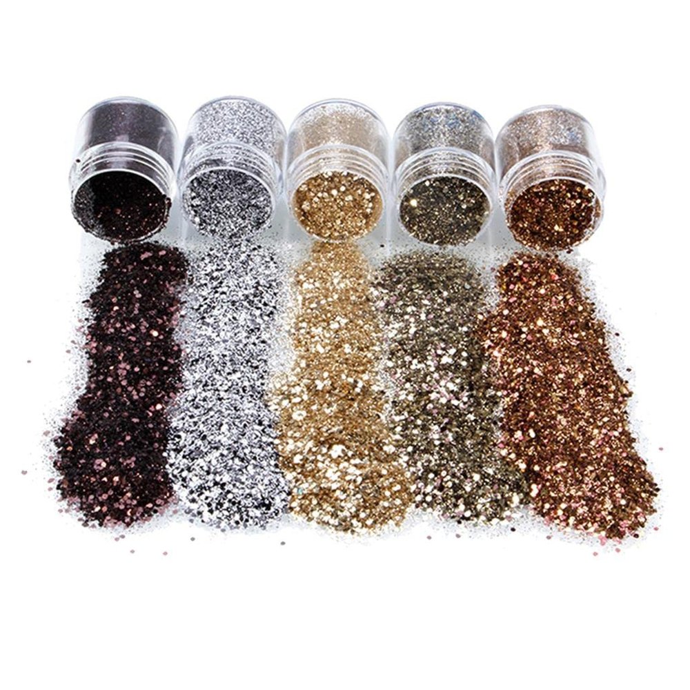 5X Festival Chunky Holographic Glitter for Face Body Hair Nails - Super Dazzling Glitters - Perfect for Festivals, Parties, and Daily Wear - 2.4 x 3.7cm, 02