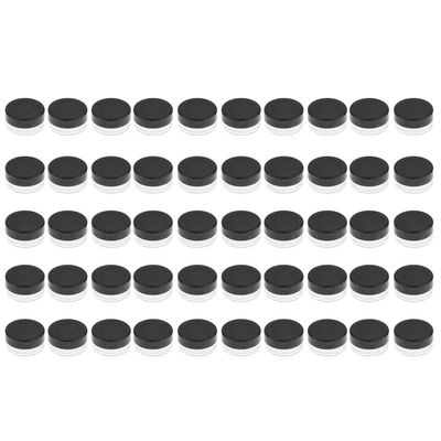 50 Pieces Cosmetic Jars with Lids Clear Plastic Container Travelling Storage Organizer for Makeup Lotions Creams Nail Accessories Jewelry Compact and - Black