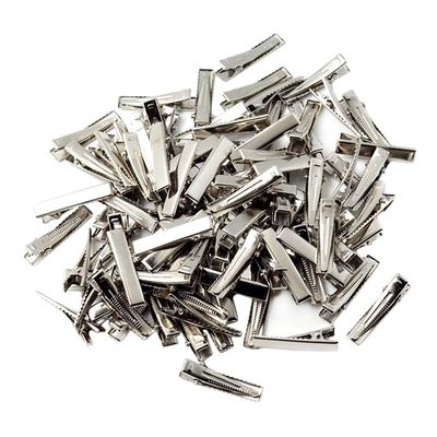 100x Silver Metal Alligator Clips Hair Accessories | DIY Hair Bows Hair Clips | Teeth Design for Thick or Thin Hair | Craft Supplies for Styling Art - 3.5cm(100Pack), Silver