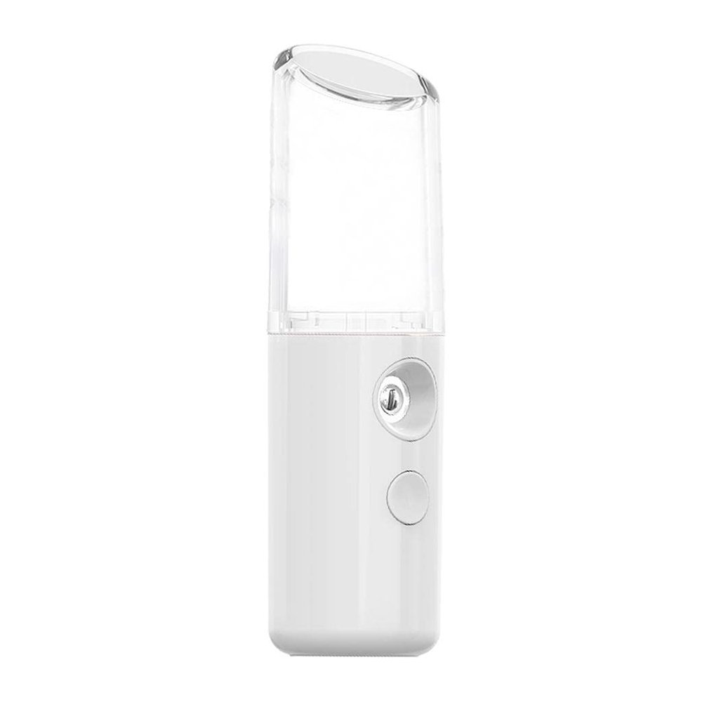 Portable Facial Mister Cool Atomization | USB Rechargeable Nano Spa Steamer for Women | Hydrating Facial Mist for Skin Care and Eyelash Extension - White