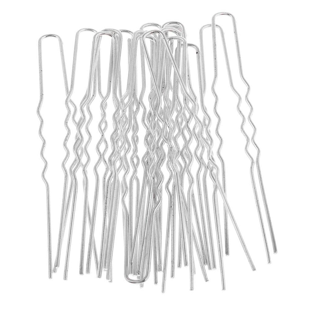 20 Pack Wave U Shaped Hair Pins for Women - Metal Hair Clips for Styling Tools, Bridal Hair Accessories & Hair Salon - weight & Reusable Hairpins - Jewelry - White K