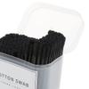 200pcs Double Head Cotton Swabs with Wooden Handle for Makeup and Cosmetics Removal, 100% Pure Cotton, 3.15 inch Long - Black view 2