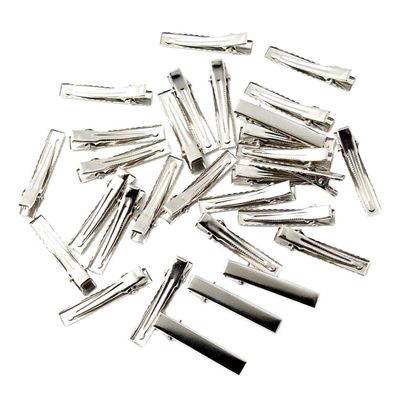 100x Silver Metal Alligator Clips Hair Accessories | DIY Hair Bows Hair Clips | Teeth Design for Thick or Thin Hair | Craft Supplies for Styling Art - 4cm(30Pack), Silver