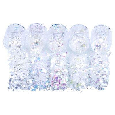 5X Festival Chunky Holographic Glitter for Face Body Hair Nails - Super Dazzling Glitters - Perfect for Festivals, Parties, and Daily Wear - 2.4 x 3.7cm, 01